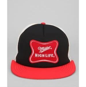 New Miller High Life Black and Red Trucker Hat